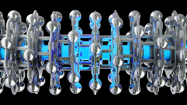 Twisted chrome metal DNA — Stock Photo, Image