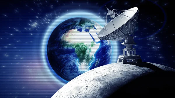 büyük uydu yemekleri anten ile moon