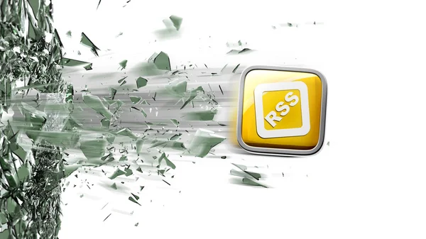 APPS icon breaks glass — Stock Photo, Image