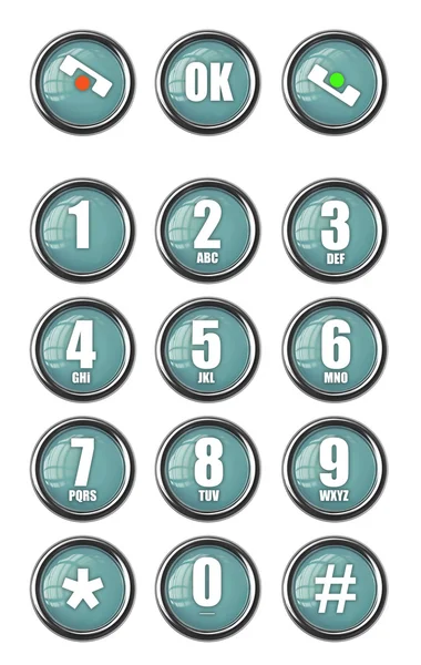 Telefone botões de número de contato — Fotografia de Stock