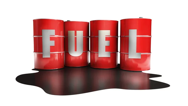 Red FUEL barrels — Stock Photo, Image