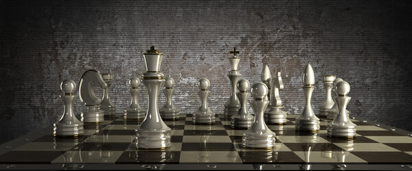 Chess concept image - checkmate. High resolution 3D render
