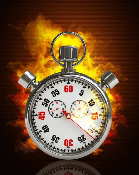 Stopwatch in Fire — 스톡 사진