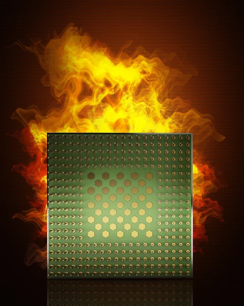 Unità processore concetto di CPU in Fire — Foto Stock