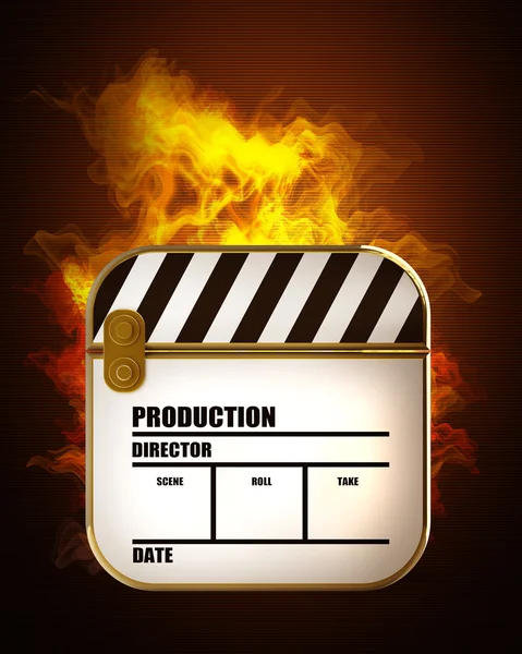 Символ фильма в огне — стоковое фото