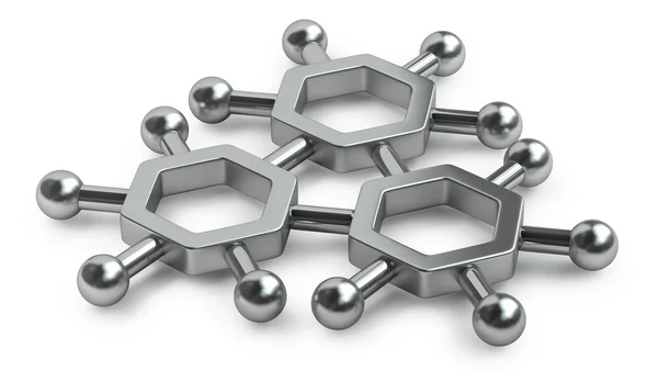 Silver glossy molecules structure — Stock Photo, Image