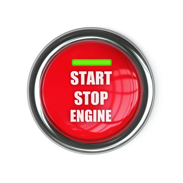 Red engine start button — Stock Photo, Image
