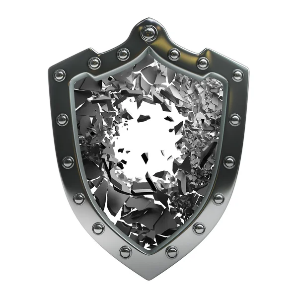Σπασμένα ασφαλείας shield με κροτίδα — Φωτογραφία Αρχείου