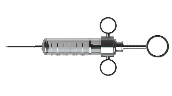 Metal glass syringe — Stock Photo, Image