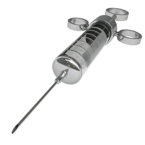 Metal glass syringe — Stock Photo, Image