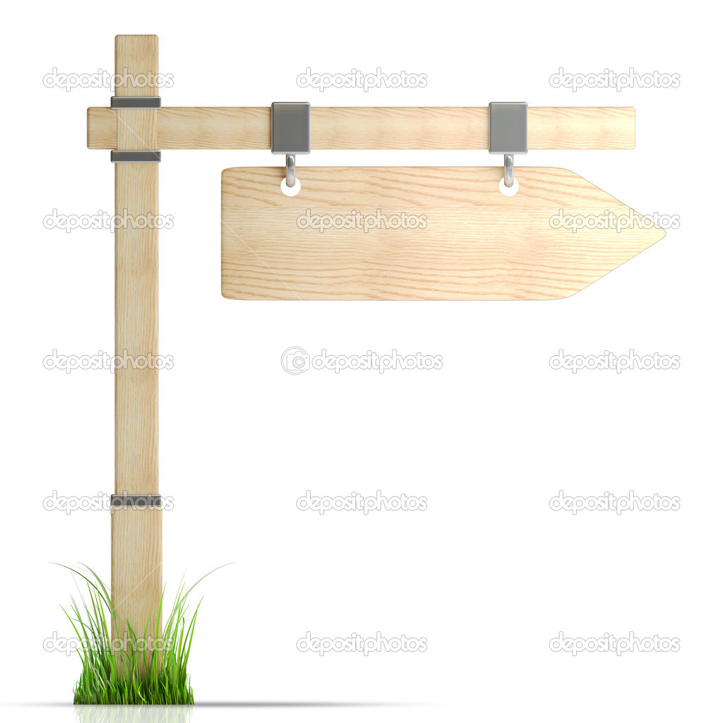 Wooden arrow - index on a column