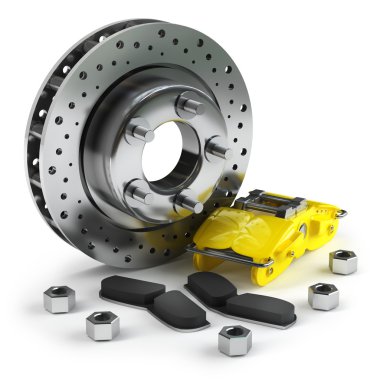 fren disk bir yarış araba sarı aleti ile demonte