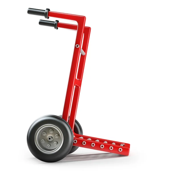 빨간 외 바퀴 손수레 — 스톡 사진