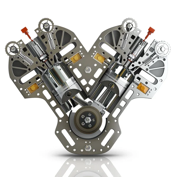 V8 bilmotor. — Stockfoto