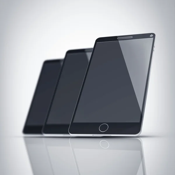 Black modern smartphones isolated — Stock Photo, Image