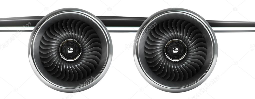 Jet engines front view.