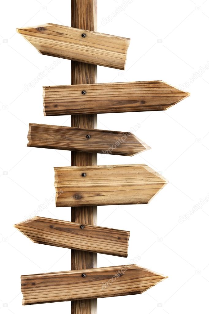 Wooden sign arrows