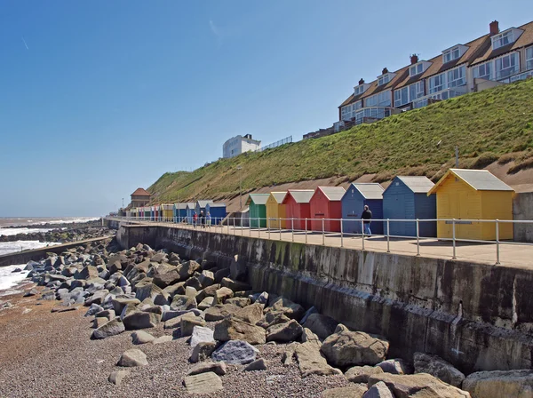 Stranden hyddor på sheringham — Stockfoto