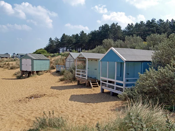 Stranden hyddor på old hunstanton — Stockfoto