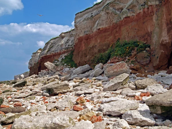 Słynny multi kolorowe skały w hunstanton — Zdjęcie stockowe