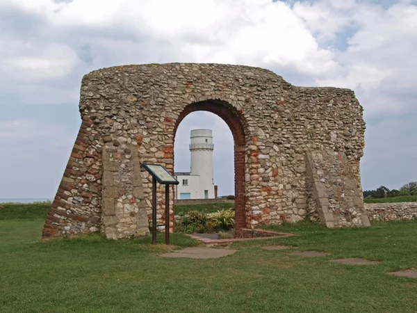 St Edmunds Chapel and Hunstanton lighthouse. — Stock Photo, Image