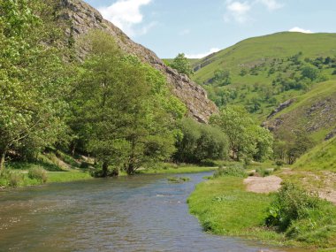 dovedale, derbyshire, nehir güvercin.