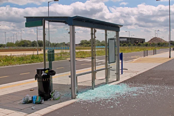 Vandalised bus stop Royalty Free Stock Images