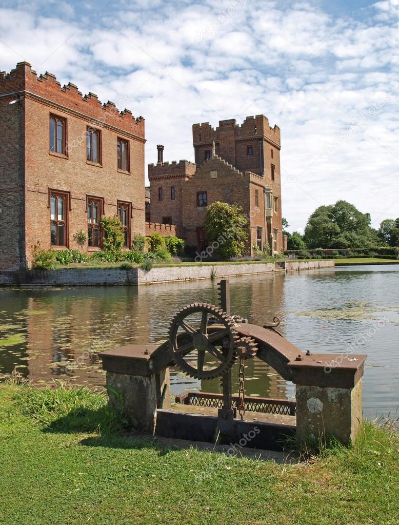 Oxburgh Hall, a moated country house.