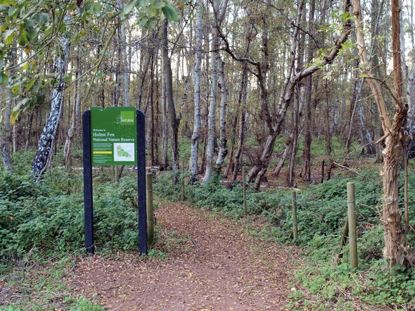 Uma das entradas para a Reserva Natural Holme Fen . — Fotografia de Stock