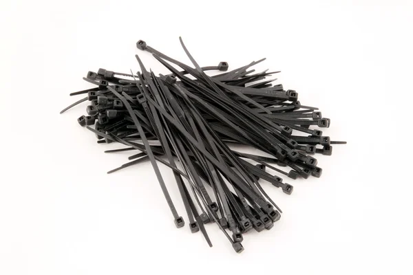 Black nylock cable ties — Stock Photo, Image