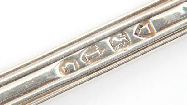Alça de colher de prata esterlina marcado — Fotografia de Stock