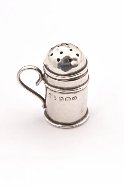 Hallmarked sterling silver pepper pot — Stock Photo, Image