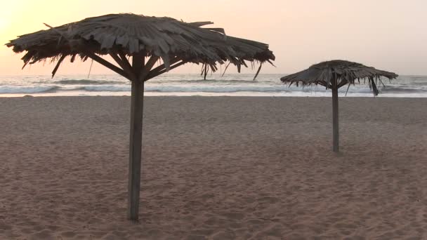 Zachód słońca na tropikalnej plaży. — Wideo stockowe