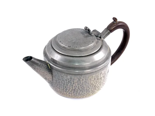 Pewter tea pot — Stock Photo, Image