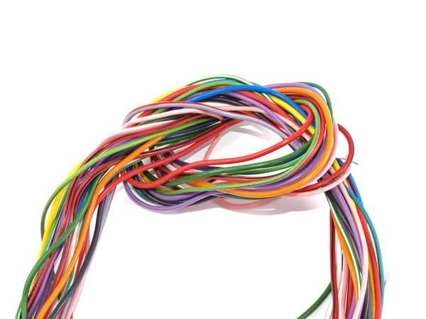 Разноцветный шестиусилительный электрический провод — стоковое фото