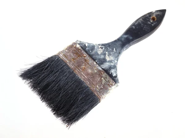 Old paint brush on a white background. — Stock Photo, Image