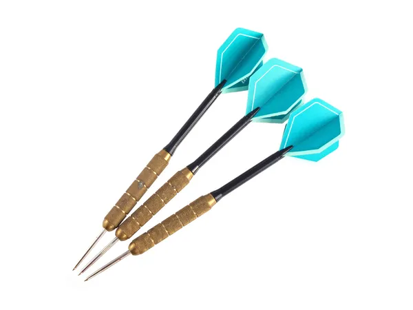 Set of three darts on a white background. — Stock Photo, Image