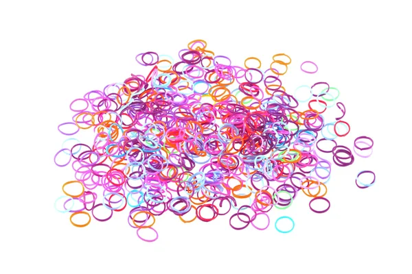 Close up photo of elastic bands used to make jewellery — Stock Photo, Image