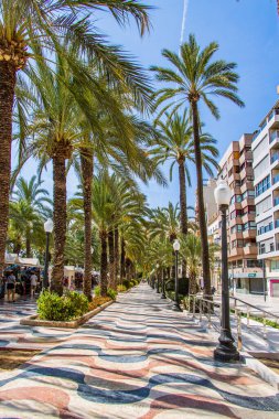 İspanya 'da Paseo de la clarada alicante ile güzel bir yaz manzarası