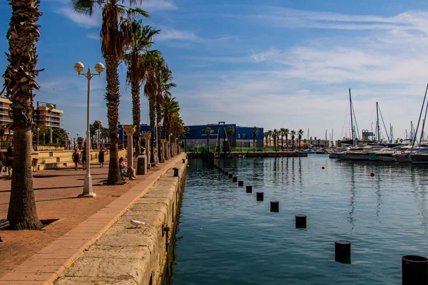 Літній Теплий Сонячний День Портом Яхти Аліканте — стокове фото