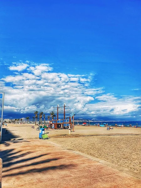 Schöne Ruhige Küstenlandschaft Von San Juan Strand Alicante Spanien Einem — Stockfoto