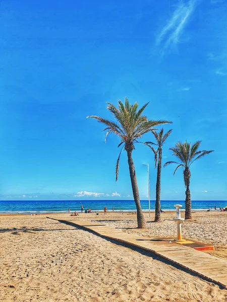 Magnifique Paysage Balnéaire Calme Plage San Juan Espagne Par Une — Photo