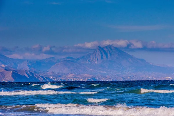 Schöne Ruhige Küstenlandschaft Von San Juan Strand Alicante Spanien Einem — Stockfoto