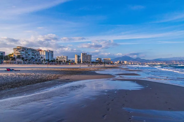 Beau Paysage Balnéaire Calme San Juan Plage Alicante Espagne Par — Photo