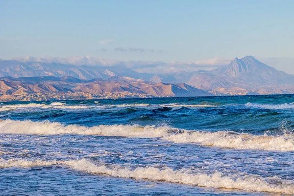 Schöne Ruhige Küstenlandschaft Von San Juan Strand Alicante Spanien Einem — Stockfoto