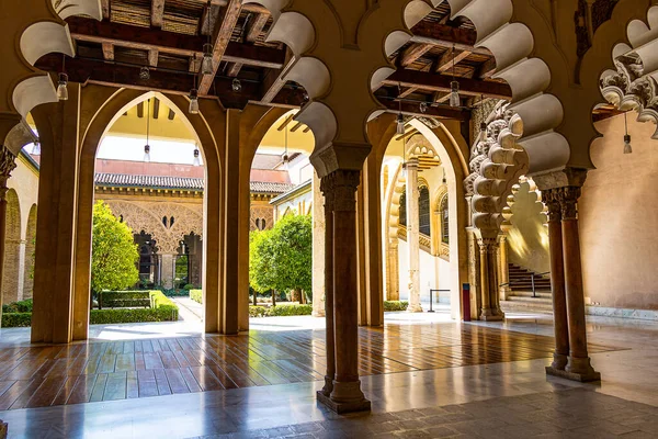 Красивий Великий Історичний Сарагосі Іспанія Теплий Сонячний День Всередині — стокове фото