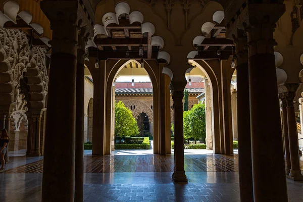 Schöne Große Historische Saragossa Spanien Einem Warmen Sonnigen Tag Inneren — Stockfoto