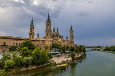 beautiful spring urban landscape with  cathedral 