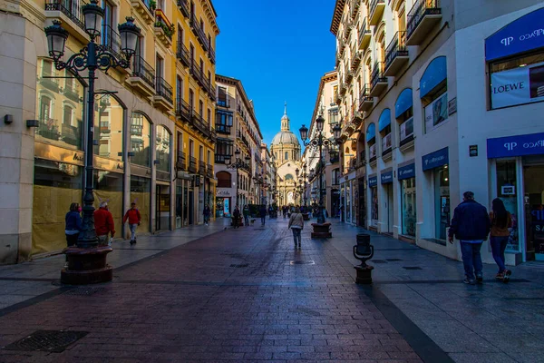 Spanya Nın Eski Zaragoza Kasabasındaki Güzel Sessiz Tarihi Sokaklar — Stok fotoğraf