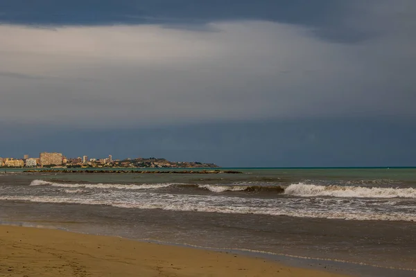 Beautiful Calm Seaside Landscape Alicante Spain Cloudy Day — Stok fotoğraf